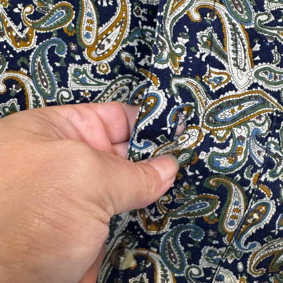 Revolution Dress Shirt Mens Size Large Paisley Dress Shirt Preppy 70s Long Sleev - Picture 11 of 12